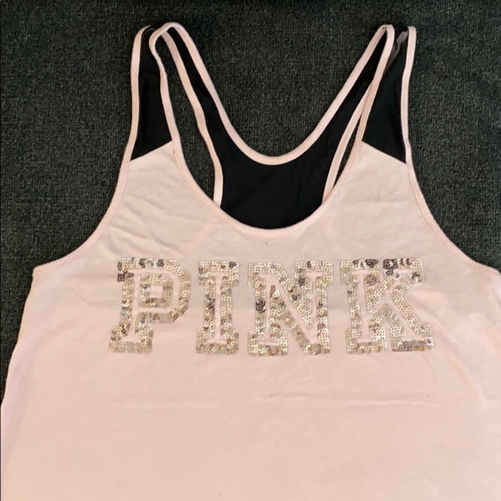 Woman’s pink tank top